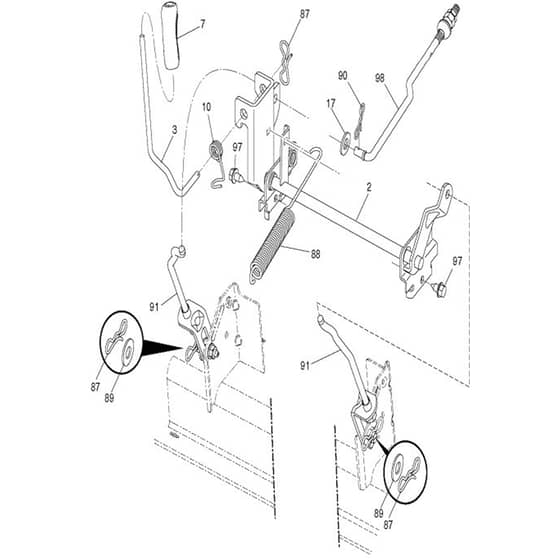 McCulloch M185-107T - 96041037801 - 2015-04 - Mower Lift - Deck Lift Parts Diagram