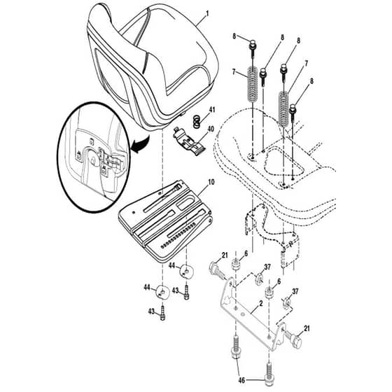 McCulloch M185-107T - 96041037801 - 2015-04 - Seat Parts Diagram