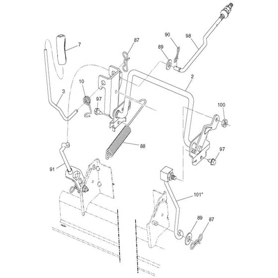 McCulloch M185-107TC - 96051006702 - 2013-07 - Mower Lift - Deck Lift Parts Diagram