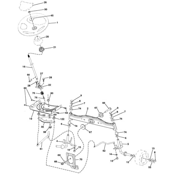 McCulloch M185-107TC - 96051006703 - 2014-05 - Steering Parts Diagram