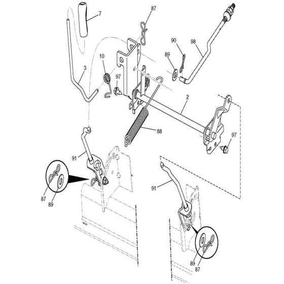 McCulloch M185-117T - 96041035600 - 2013-06 - Mower Lift - Deck Lift Parts Diagram