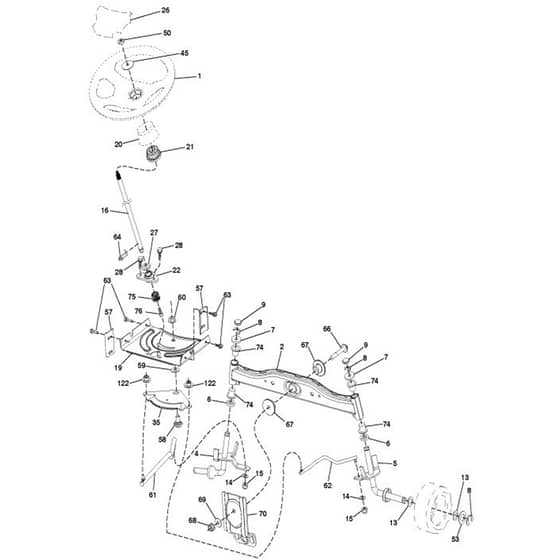 McCulloch M185-117T - 96041035600 - 2013-06 - Steering Parts Diagram