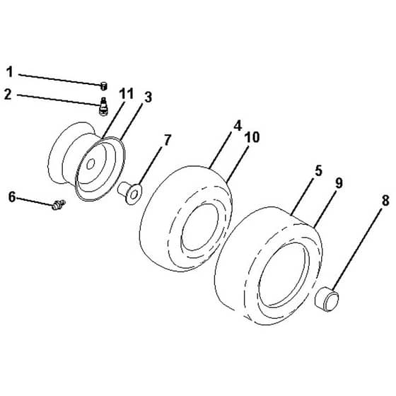 McCulloch M19542 - 96041023300 - 2011-05 - Wheels and Tyres Parts Diagram