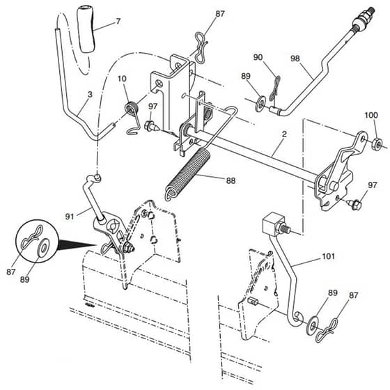 McCulloch M19542 - 96041027400 - 2011-09 - Mower Lift - Deck Lift Parts Diagram
