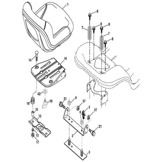 McCulloch M19542 - 96041027401 - 2012-12 - Seat Parts Diagram