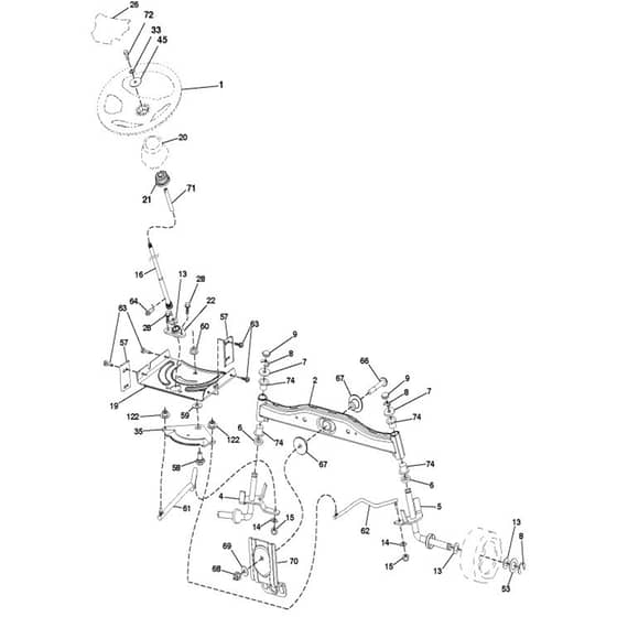 McCulloch M19542 - 96041027401 - 2012-12 - Steering Parts Diagram