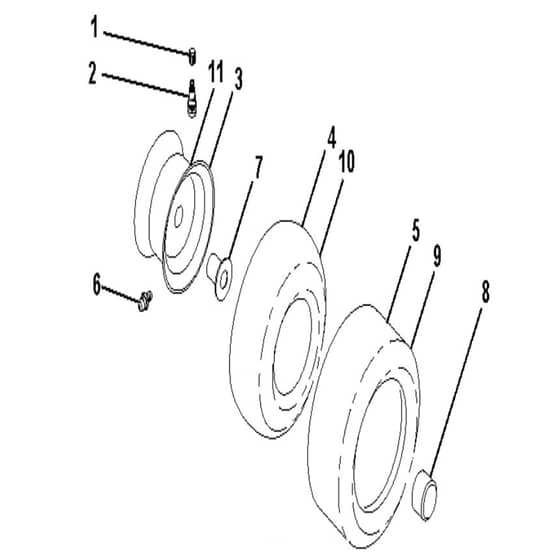 McCulloch M19542H - 96041017900 - 2010-03 - Wheels and Tyres Parts Diagram