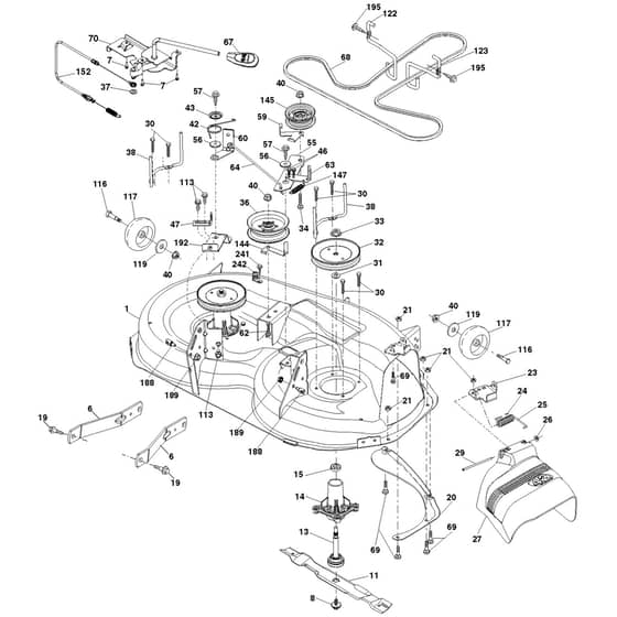 McCulloch M19542H - 96041023400 - 2011-05 - Mower Deck - Cutting Deck Parts Diagram