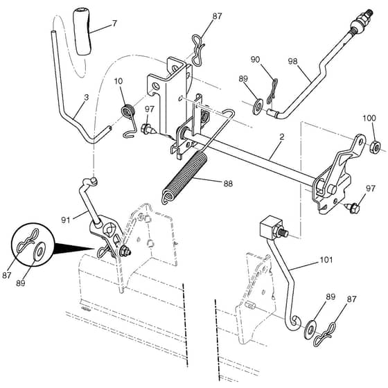 McCulloch M19542H - 96041023400 - 2011-05 - Mower Lift - Deck Lift Parts Diagram