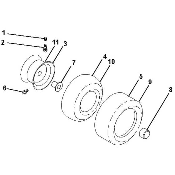 McCulloch M19542H - 96041023402 - 2013-06 - Wheels and Tyres Parts Diagram