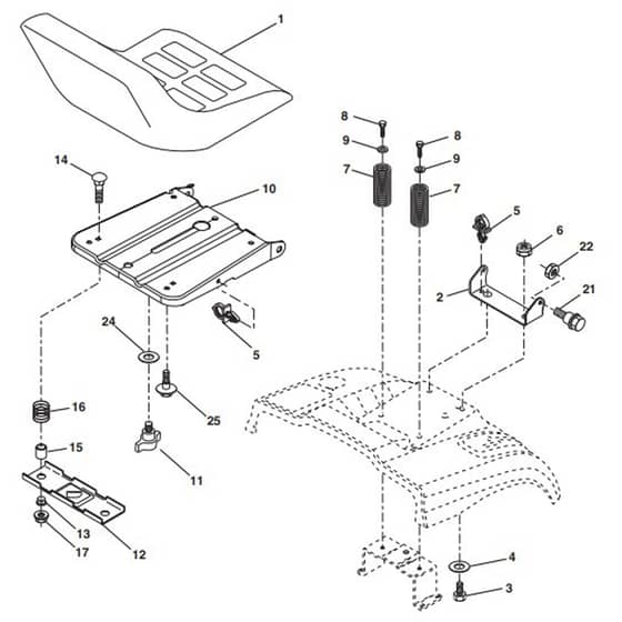 McCulloch M200107HRB - 96061022800 - 2009-04 - Seat Parts Diagram