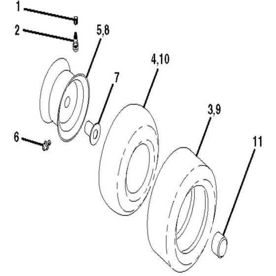 McCulloch M200107HRB - 96061022801 - 2010-03 - Wheels and Tyres Parts Diagram