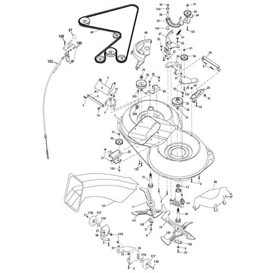 McCulloch M200107HRB - 96061031600 - 2010-09 - Mower Deck - Cutting Deck Parts Diagram