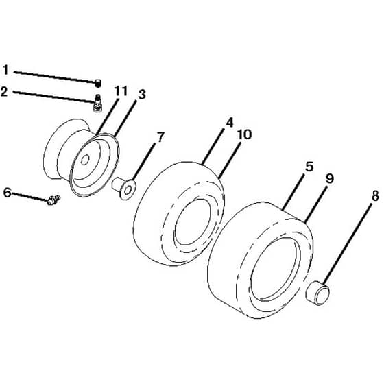 McCulloch M200117H - 96041006500 - 2008-01 - Wheels and Tyres Parts Diagram