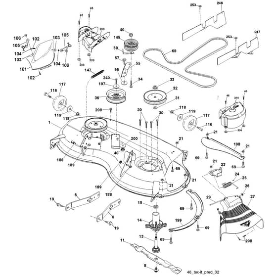 McCulloch M200117H - 96041006501 - 2010-03 - Mower Deck - Cutting Deck Parts Diagram