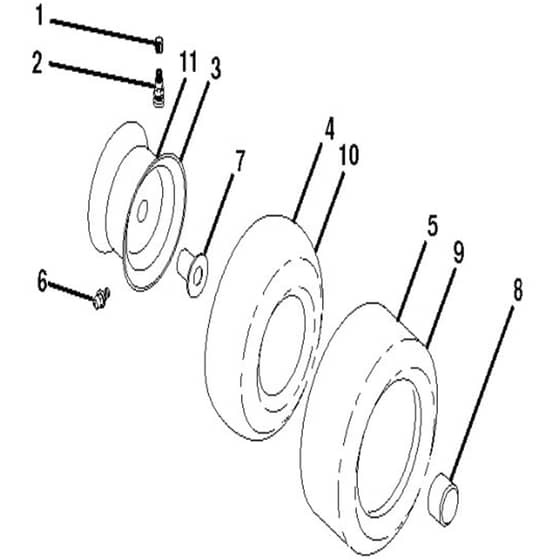 McCulloch M200117H - 96041006503 - 2010-11 - Wheels and Tyres Parts Diagram