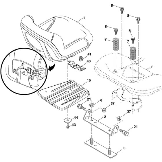 McCulloch M200117H - 96041022200 - 2010-12 - Seat Parts Diagram