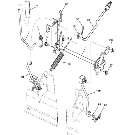 McCulloch M200117H - 96041022202 - 2012-01 - Mower Lift - Deck Lift Parts Diagram