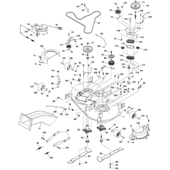 McCulloch M200-107TC - 96051006800 - 2012-11 - Mower Deck - Cutting Deck Parts Diagram