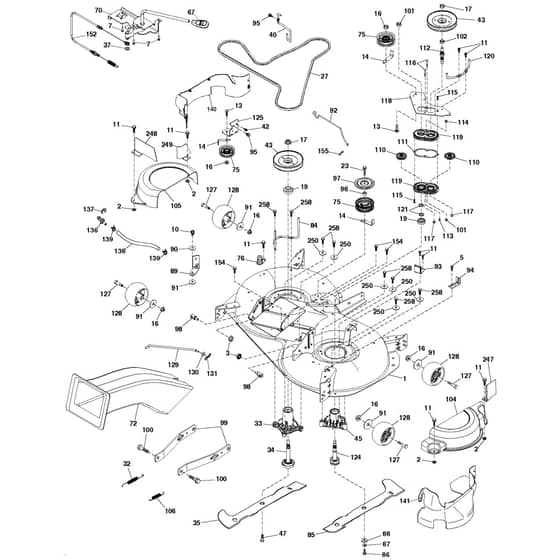 McCulloch M200-107TC - 96051006901 - 2015-03 - Mower Deck - Cutting Deck Parts Diagram