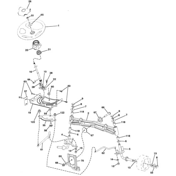 McCulloch M200-107TC - 96051010100 - 2013-06 - Steering Parts Diagram