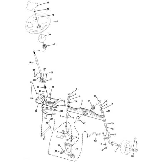 McCulloch M200-107TC - 96051015300 - 2016-07 - Steering Parts Diagram