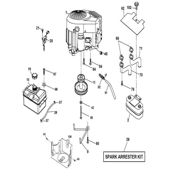 McCulloch M200-107TC - 96051015301 - 2018-08 - Engine Parts Diagram