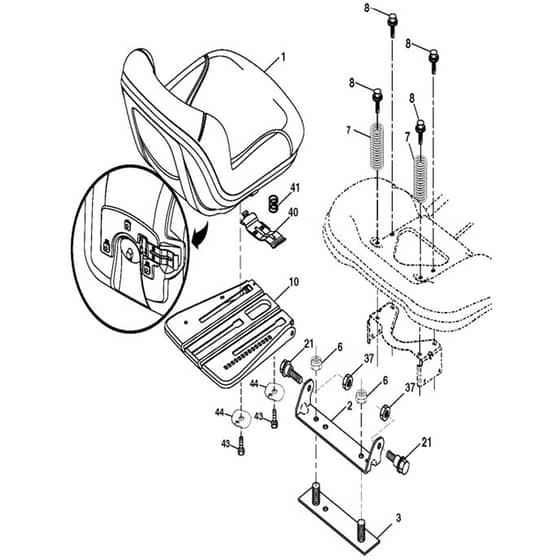 McCulloch M200-107TC - 96051015301 - 2018-08 - Seat Parts Diagram