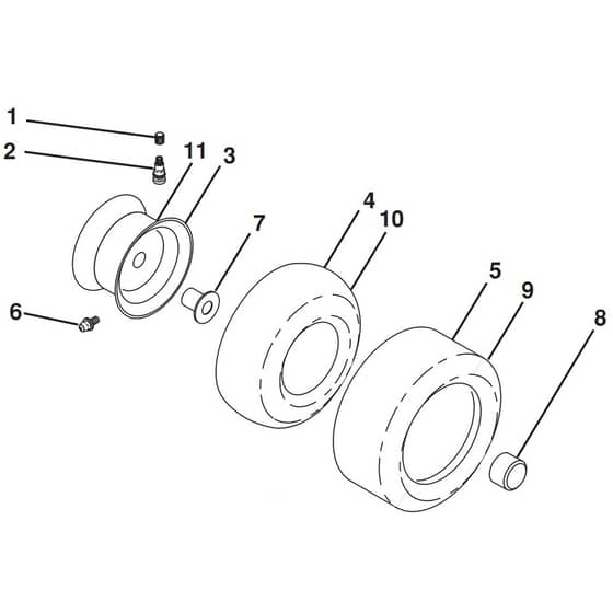 McCulloch M200-117T - 96041029801 - 2013-01 - Wheels and Tyres Parts Diagram