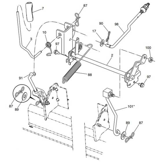 McCulloch M200-117T - 96041033902 - 2015-12 - Mower Lift - Deck Lift Parts Diagram