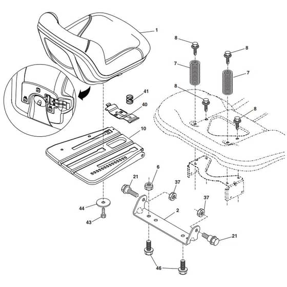 McCulloch M200-117T - 96041039200 - 2016-03 - Seat Parts Diagram