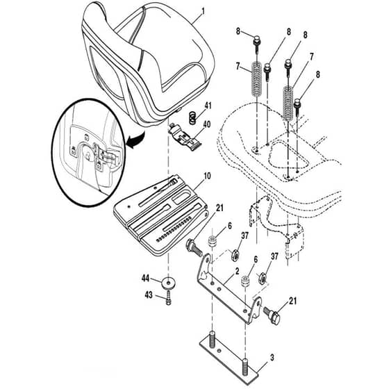 McCulloch M22042H - 96041018000 - 2010-01 - Seat Parts Diagram