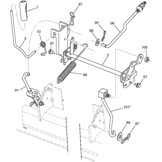 McCulloch M22042H - 96041018001 - 2011-04 - Mower Lift - Deck Lift Parts Diagram