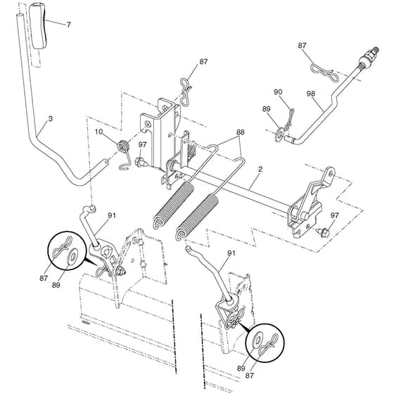McCulloch M23-48T - 290830 - 2013-02 - Mower Lift - Deck Lift Parts Diagram