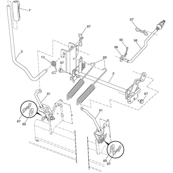 McCulloch M23-48T - 96042015000 - 2013-01 - Mower Lift - Deck Lift Parts Diagram