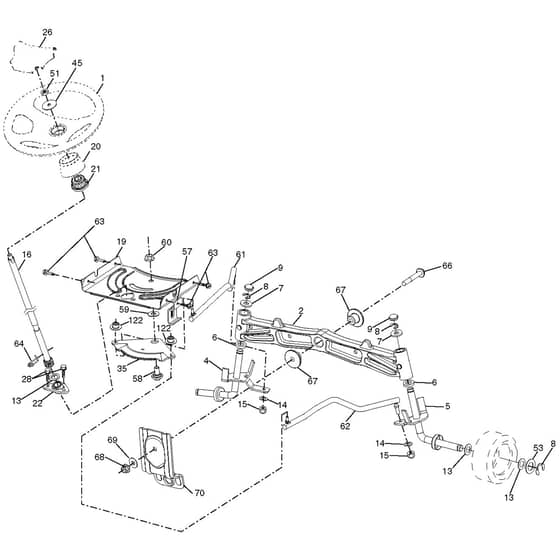 McCulloch M23-48T - 96042015000 - 2013-01 - Steering Parts Diagram
