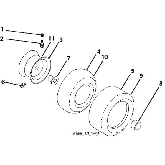 McCulloch M23-48T - 96042015000 - 2013-01 - Wheels and Tyres Parts Diagram