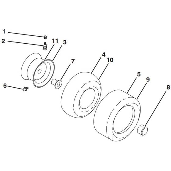 McCulloch M24-54T - 290840 - 2013-02 - Wheels and Tyres Parts Diagram