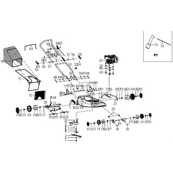 Cobra M40B - 16" Push Main Diagram
