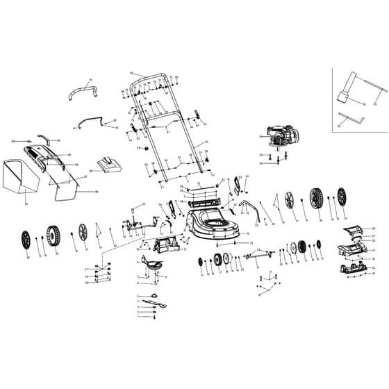 Cobra M40CVX - Lawn Mower Mar 2025 Main Diagram