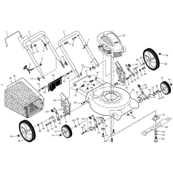 McCulloch M4553 CMHW - 96131001404 - 2007-09 - Product Complete Parts Diagram