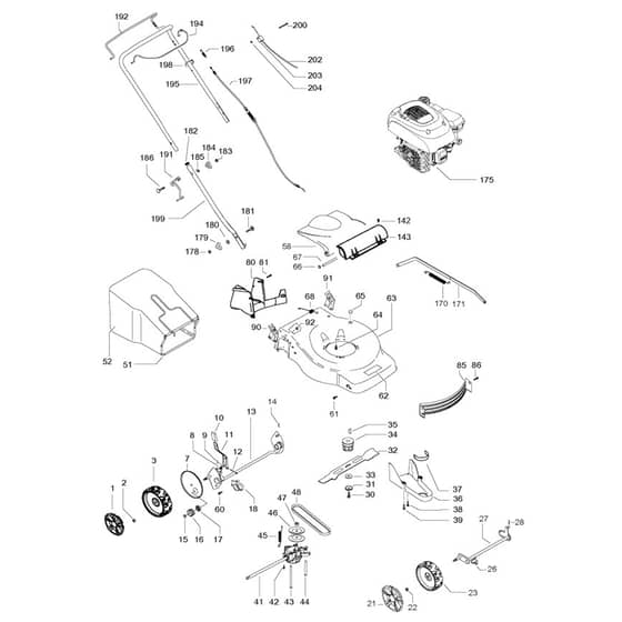 McCulloch M46-125 R CLASSIC+ - 96768370100 - 2018-01 - Product Complete Parts Diagram