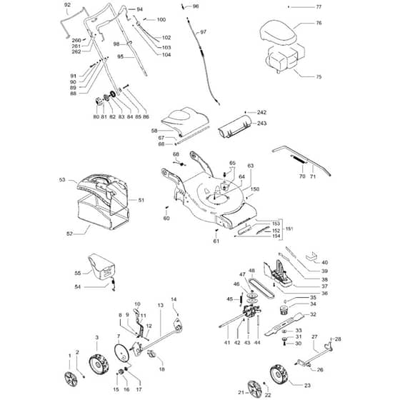 McCulloch M46-140 RX - 96717410103 - 2015-06 - Mower Deck - Cutting Deck Parts Diagram