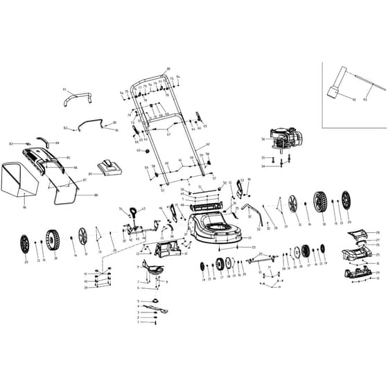 Cobra M46CVX - Lawn Mower Mar 2025 Main Diagram