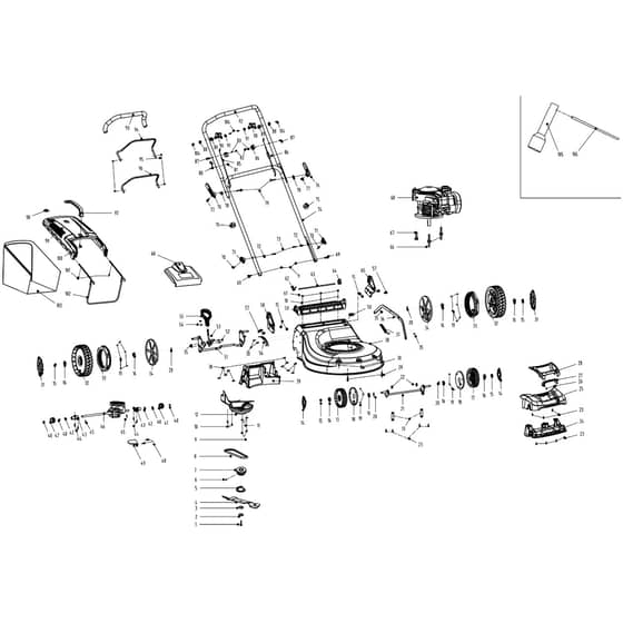 Cobra M46SPCVX - Lawn Mower Mar 2025 Main Diagram