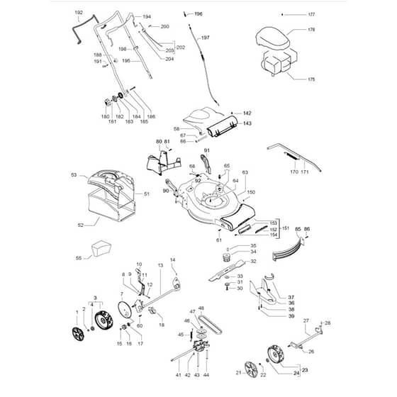 McCulloch M51-140 R - 96708680100 - 2017-01 - Product Complete Parts Diagram