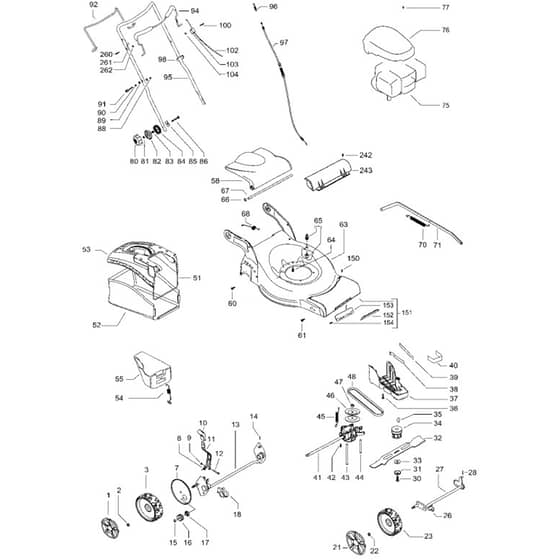 McCulloch M51-140 RX - 96717330103 - 2015-06 - Mower Deck - Cutting Deck Parts Diagram