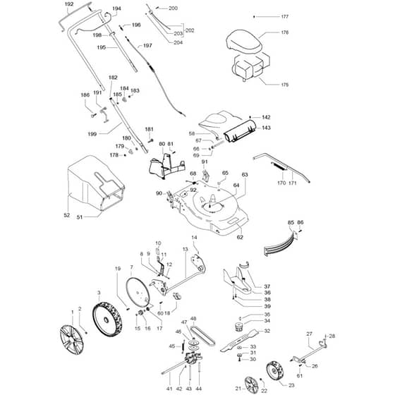 McCulloch M51-140 WR Classic+ - 96768300100 - 2018-01 - Product Complete Parts Diagram