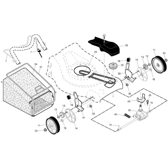 McCulloch M51-140WF - 96141027005 - 2015-10 - Drive Parts Diagram
