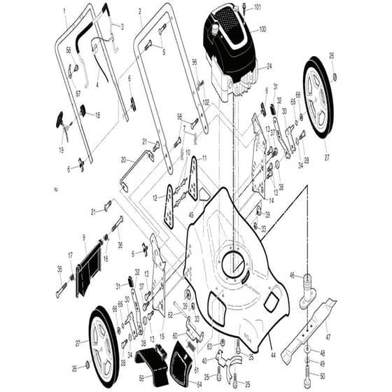 McCulloch M51-190AWFP - 2013-11 - Frame & Engine Parts Diagram